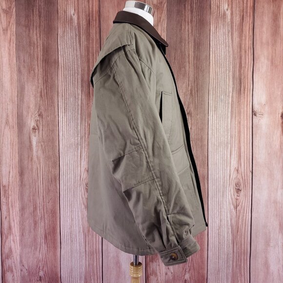 Vtg LL Bean Jacket Mens Large Field Barn Chore Leather Collar Wool Lined Hunting - Picture 5 of 15